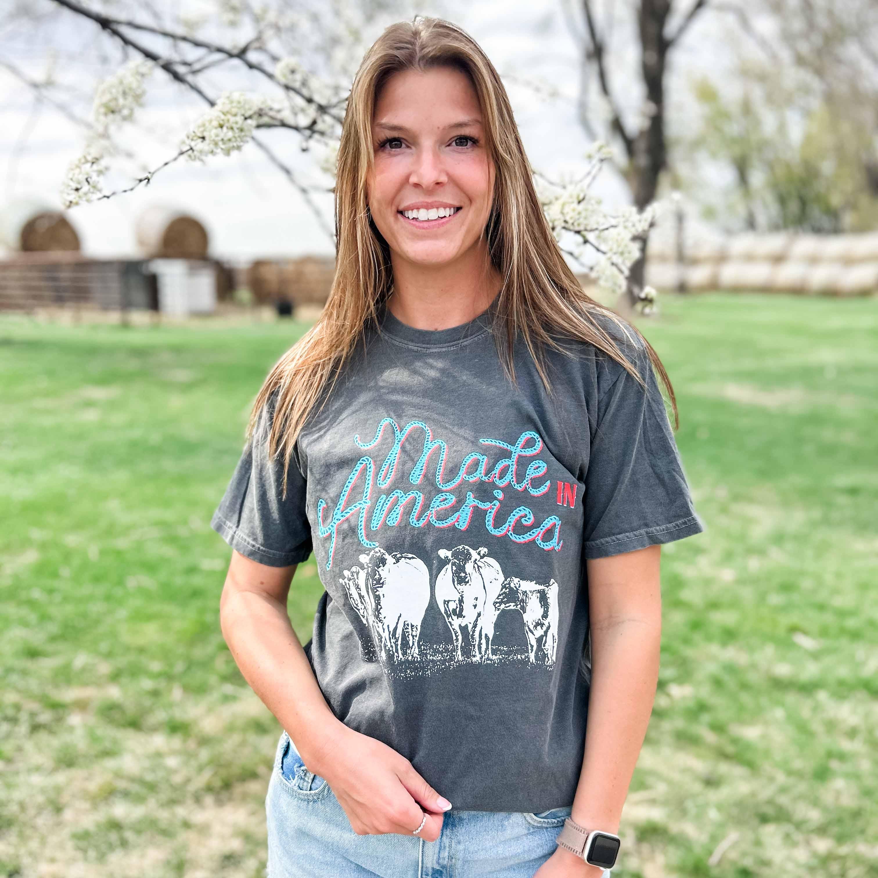 Made in America' Beef Charcoal Tee - Image 3