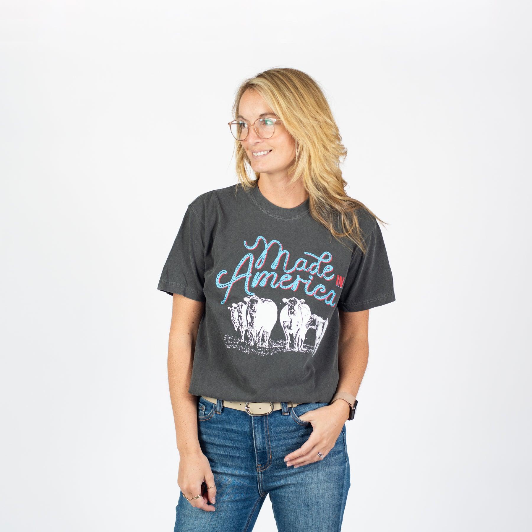 Made in America' Beef Charcoal Tee - Image 6