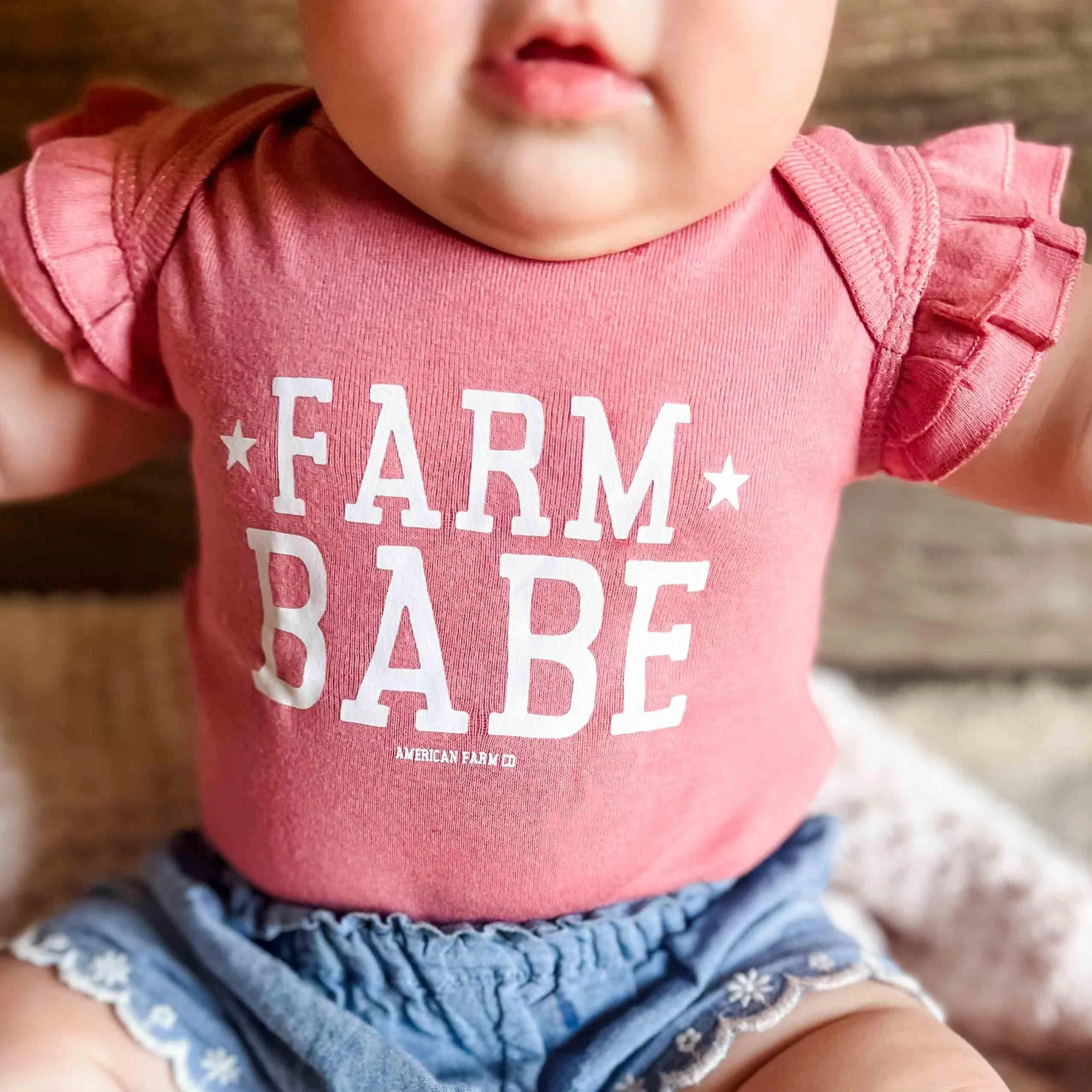 Farm Babe' Mauve Ruffle Sleeve - Toddler and Onesies - Image 4