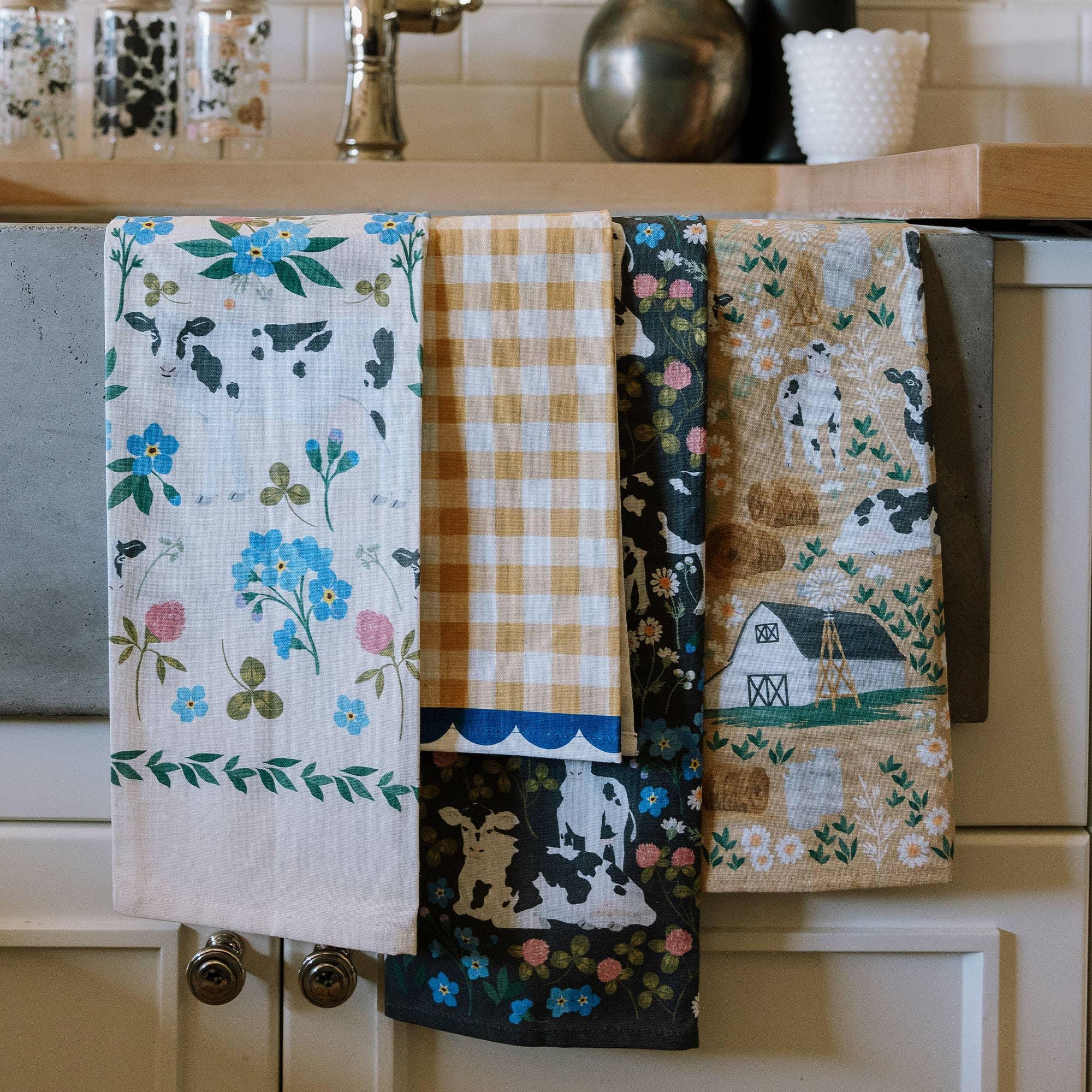 Milk Cows & Flowers Tea Towel - Image 2
