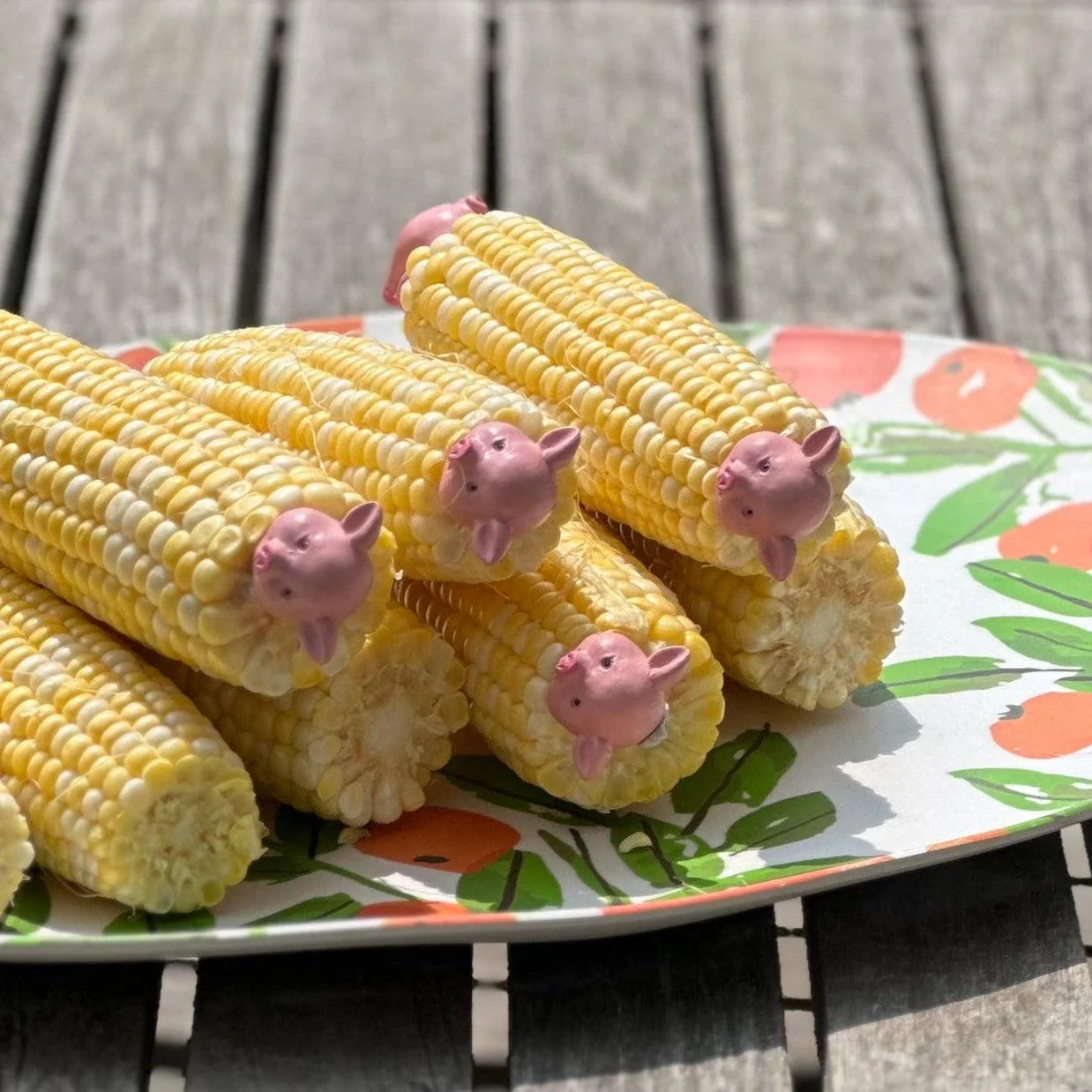 Piglets Corn Holders, Set of 4/pairs