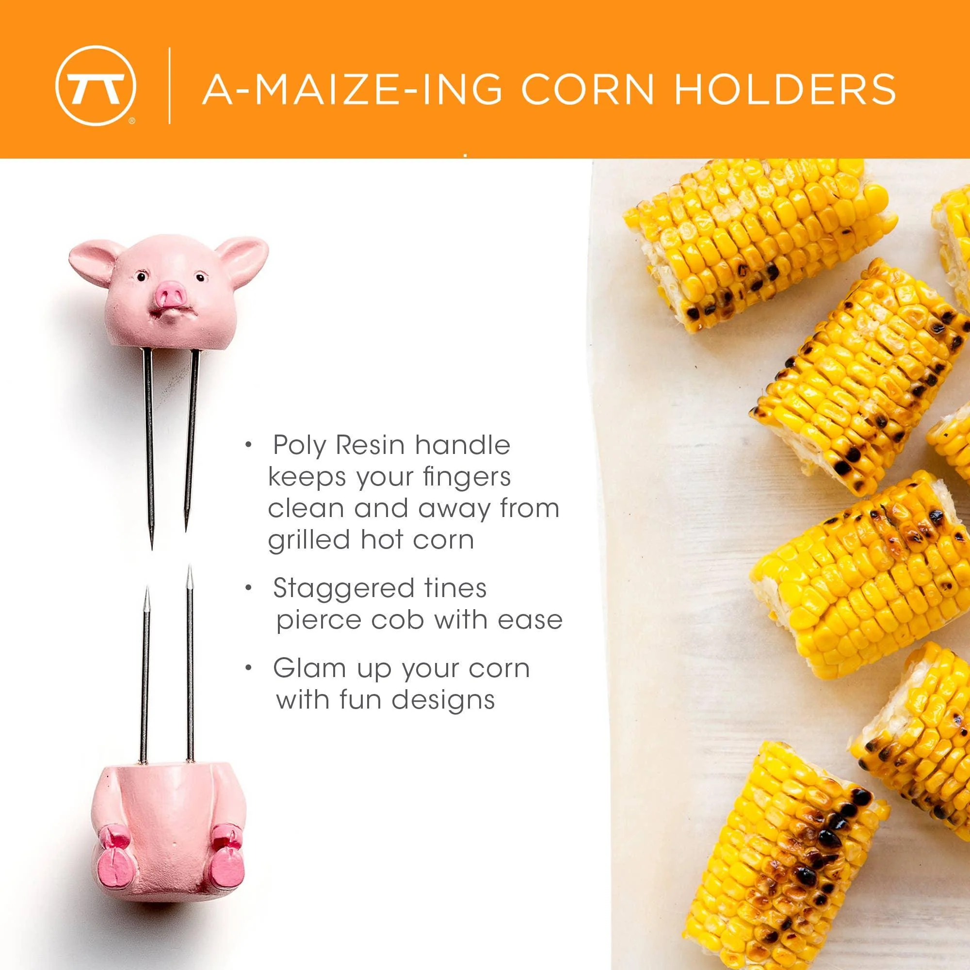 Piglets Corn Holders, Set of 4/pairs - Image 2