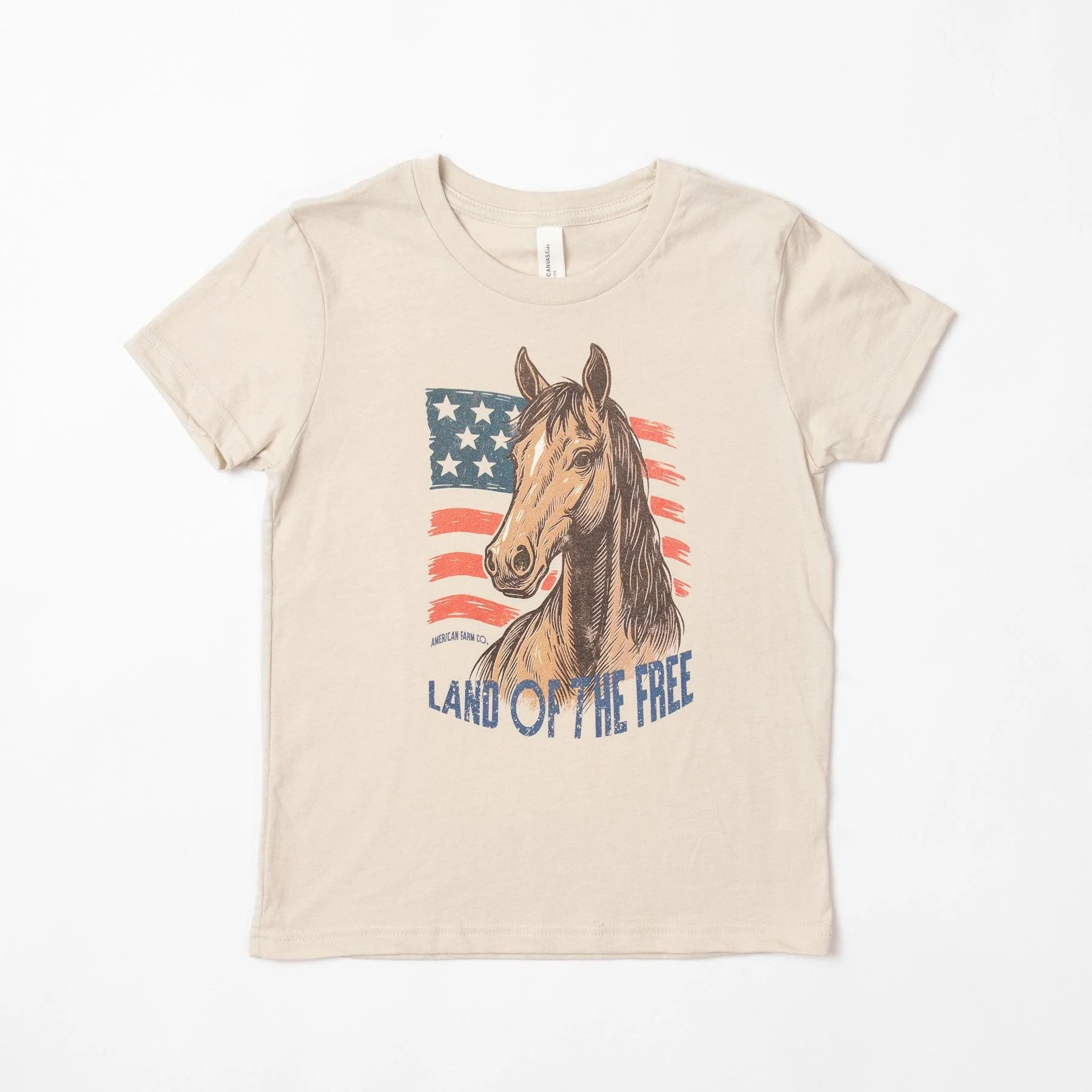 Patriotic Horse 'Land of the Free' Toddler/Youth Tee - Image 3