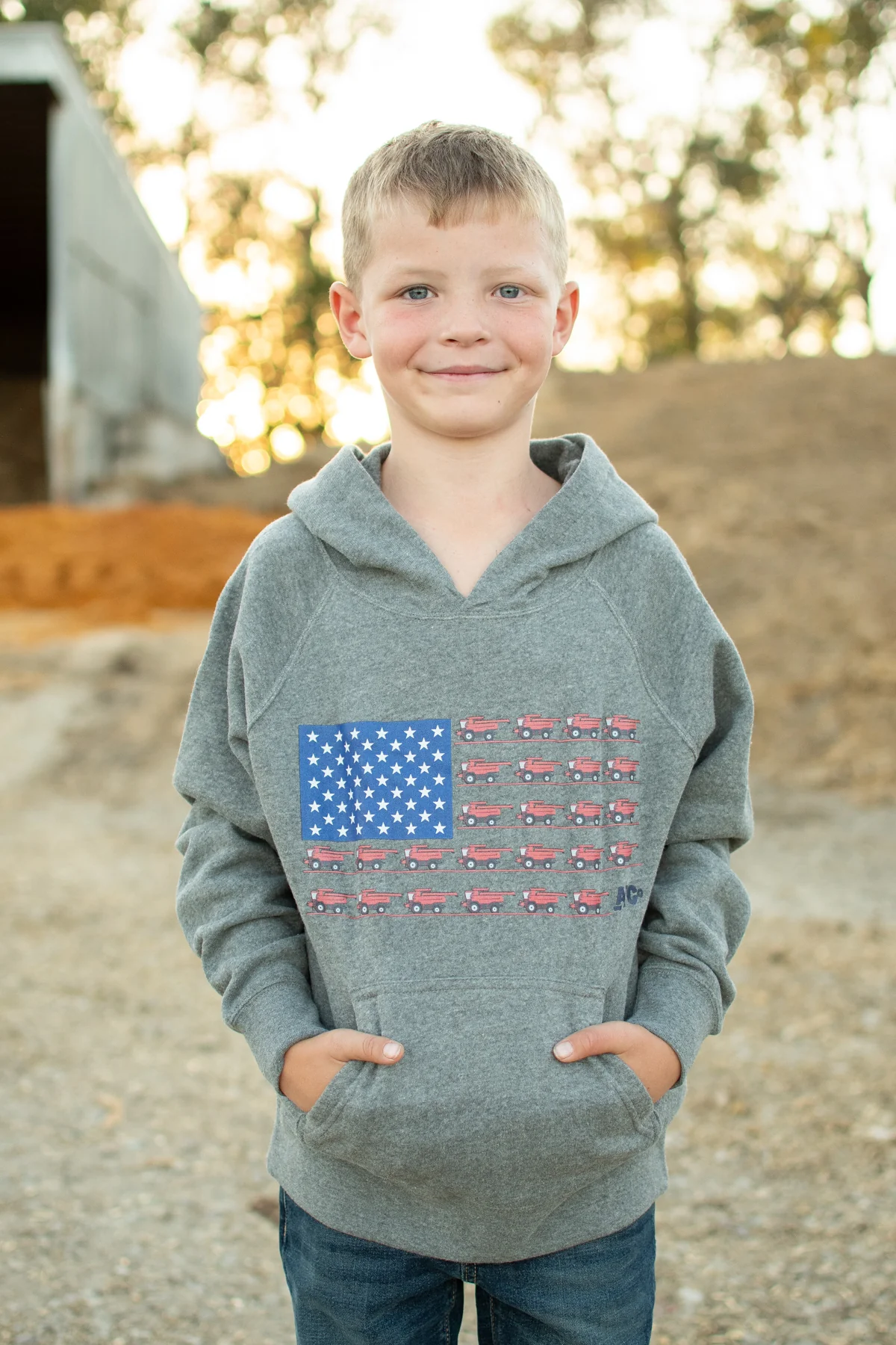 Patriotic Red Combine Flag Toddler/Youth Hoodie - Image 3