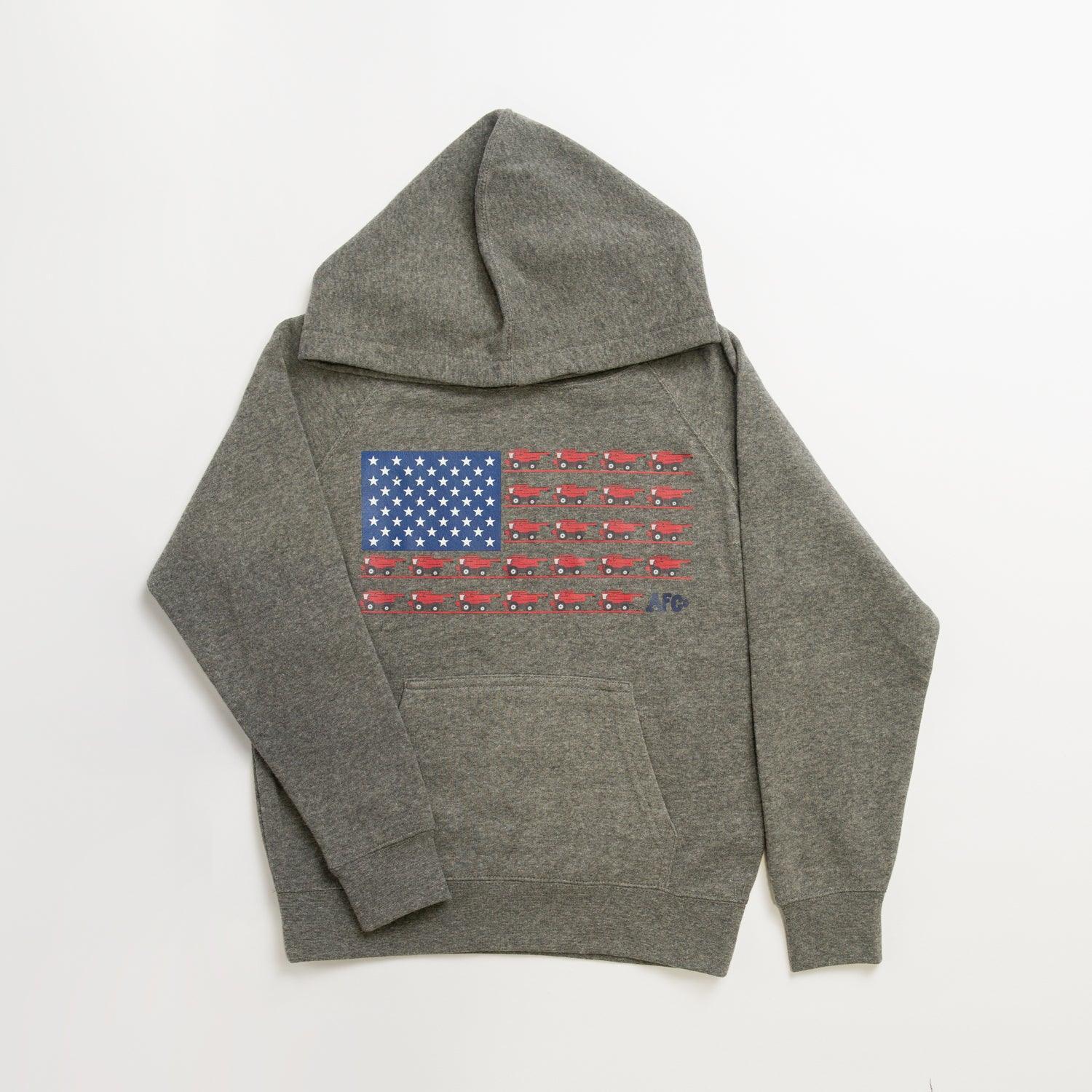 Patriotic Red Combine Flag Toddler/Youth Hoodie - Image 4