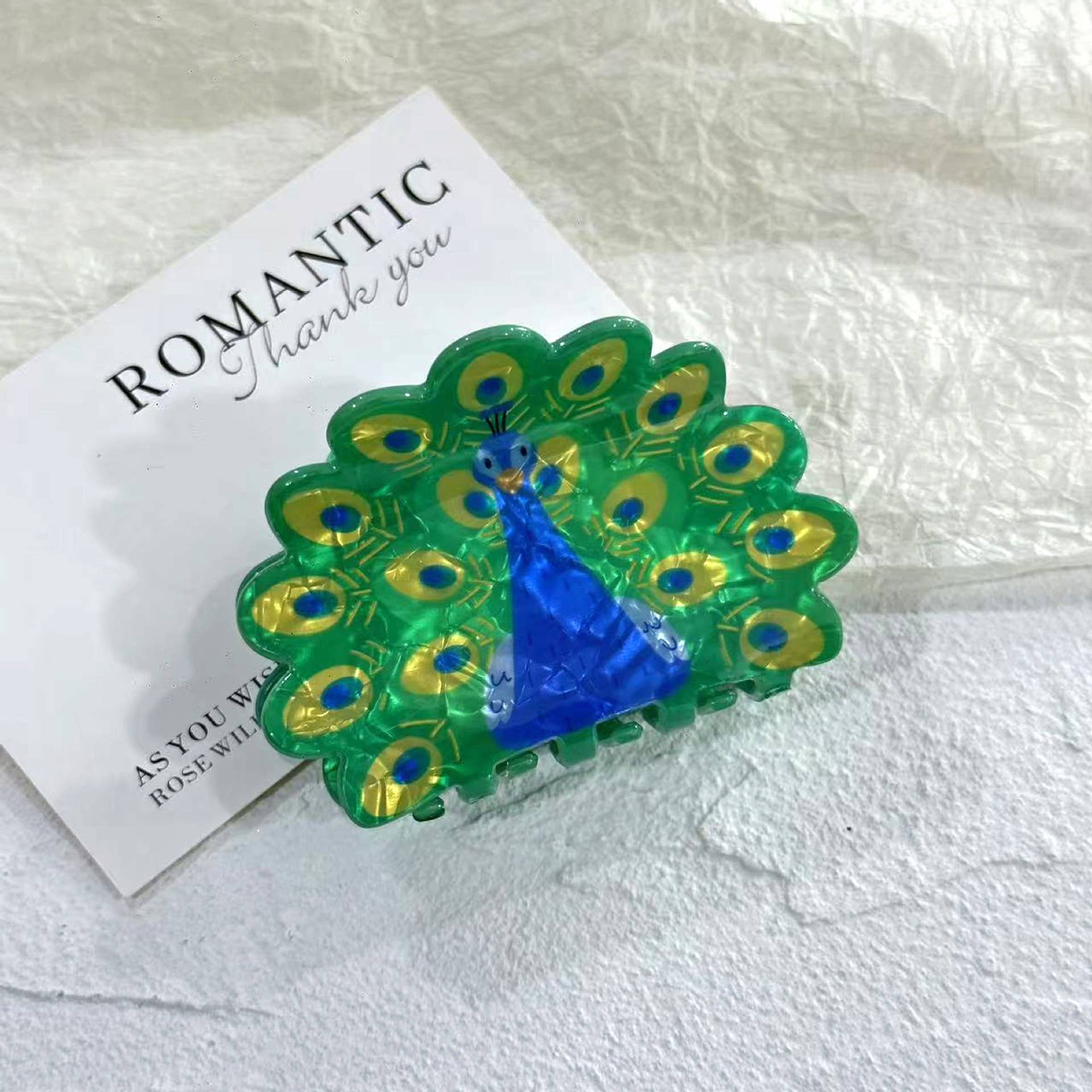 Peacock Hair Claw Clip - Image 2
