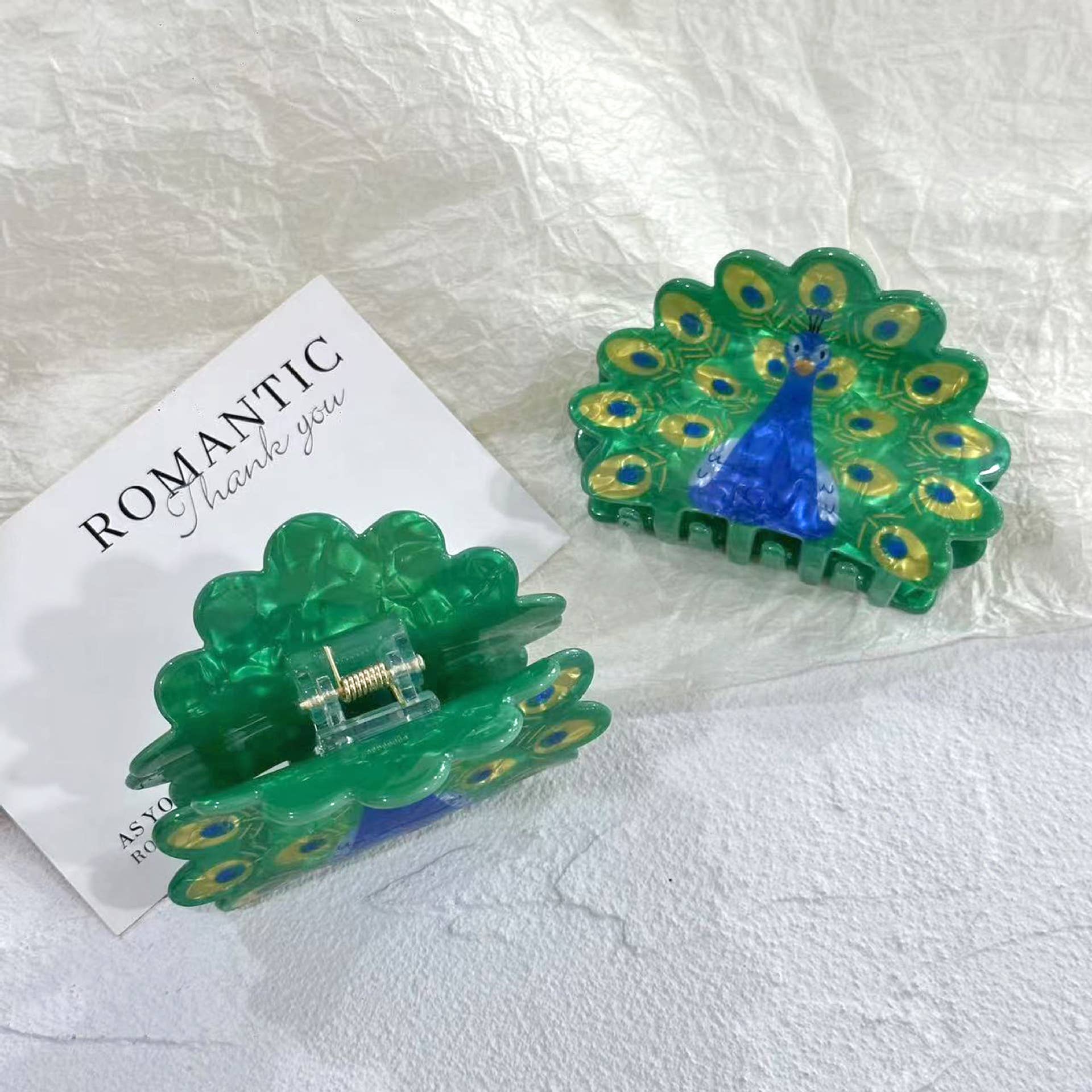 Peacock Hair Claw Clip - Image 3