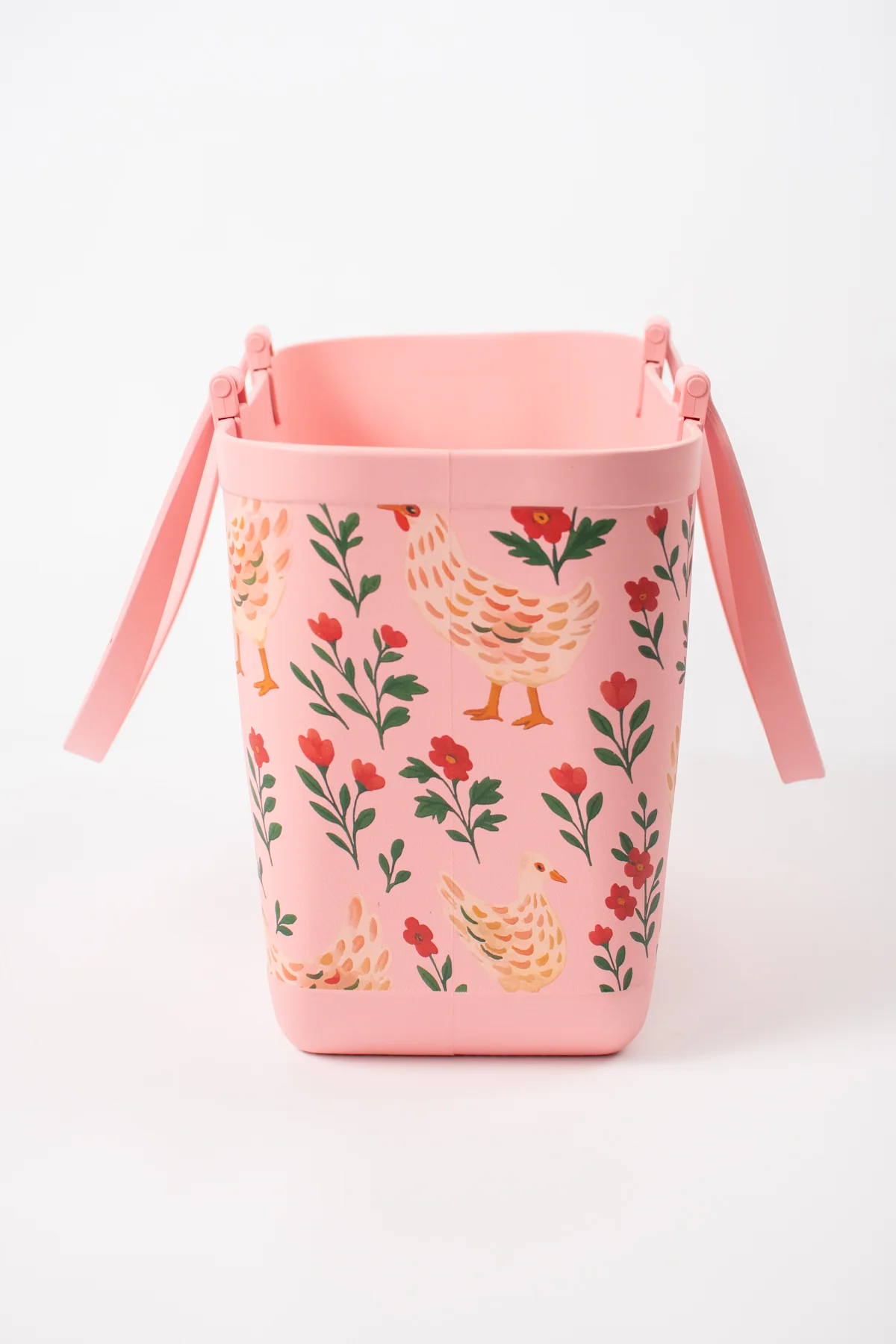 Pink Chickens & Blooms Utility Tote Bag - 18" - Image 3