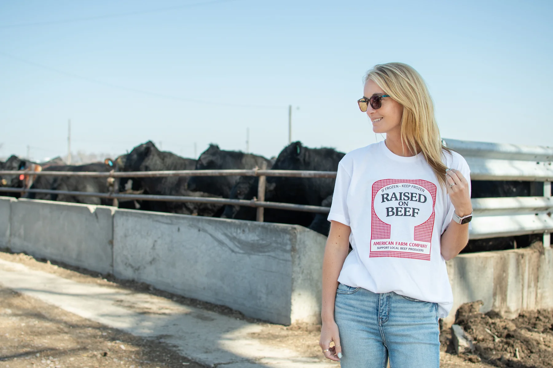 Raised on Beef' White Tee - Image 3