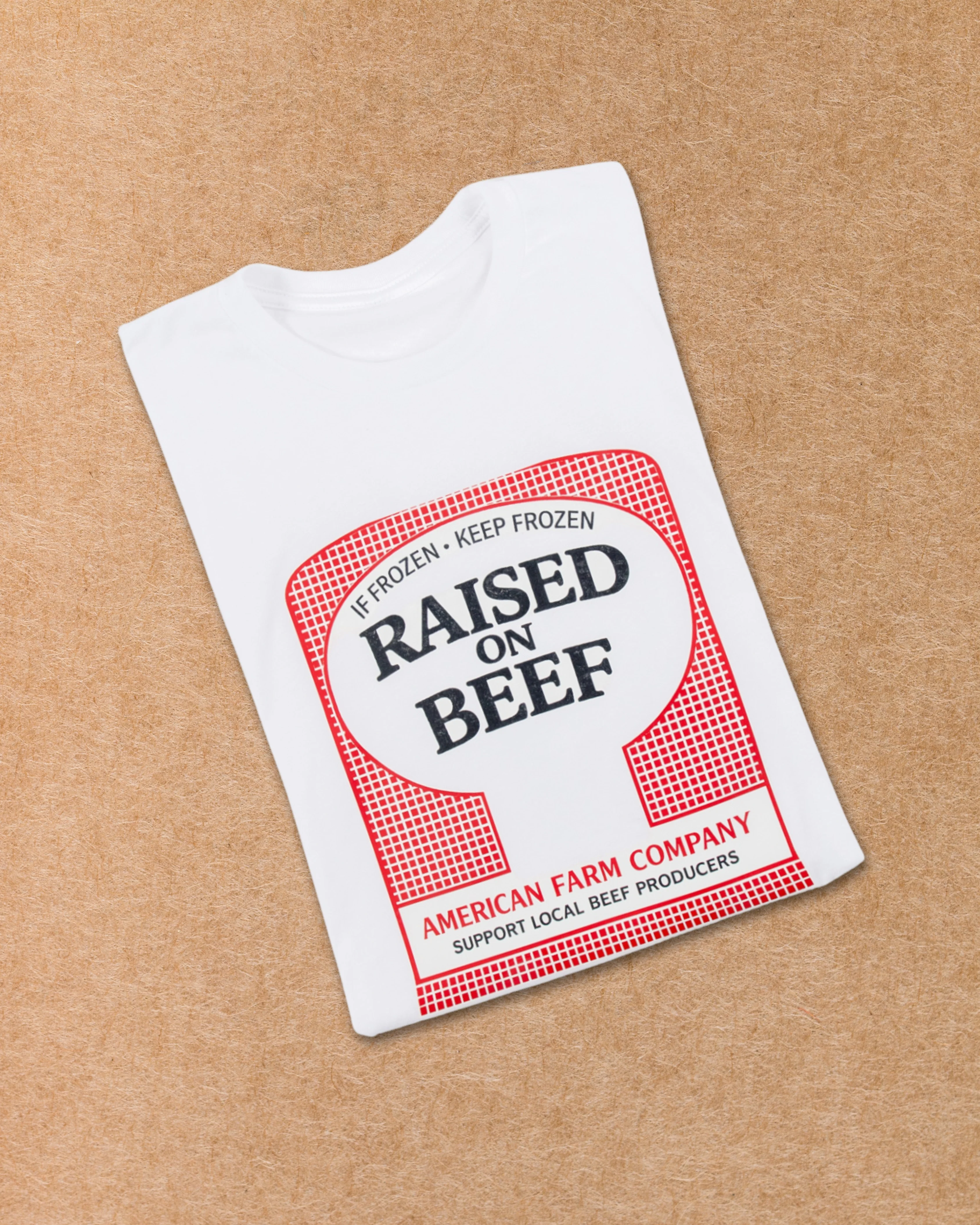 Raised on Beef' White Tee - Image 4