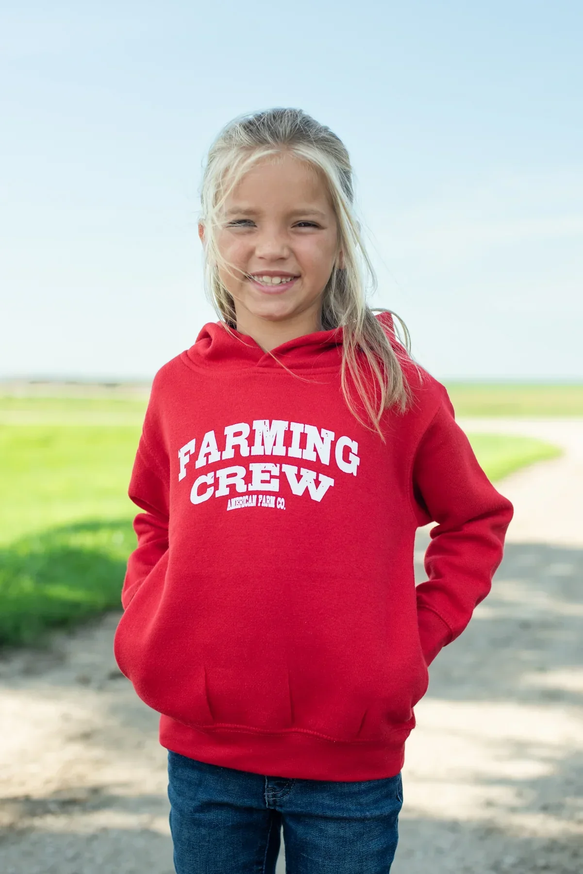 Red 'Farming Crew' Toddler/Youth Hoodie - Image 2
