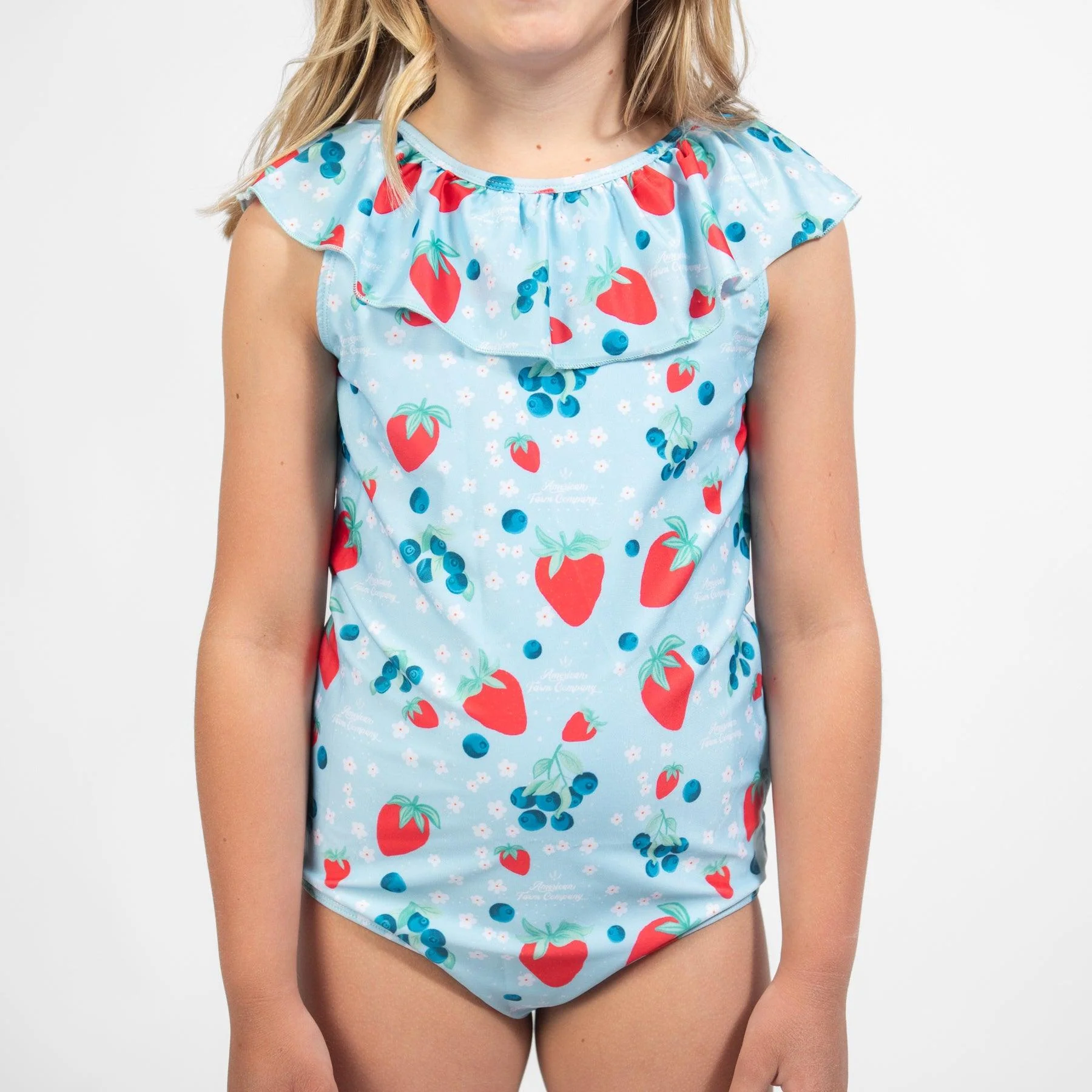 Red, White, & Blue Fruit Toddler/Youth Ruffle Swimsuit - Image 3