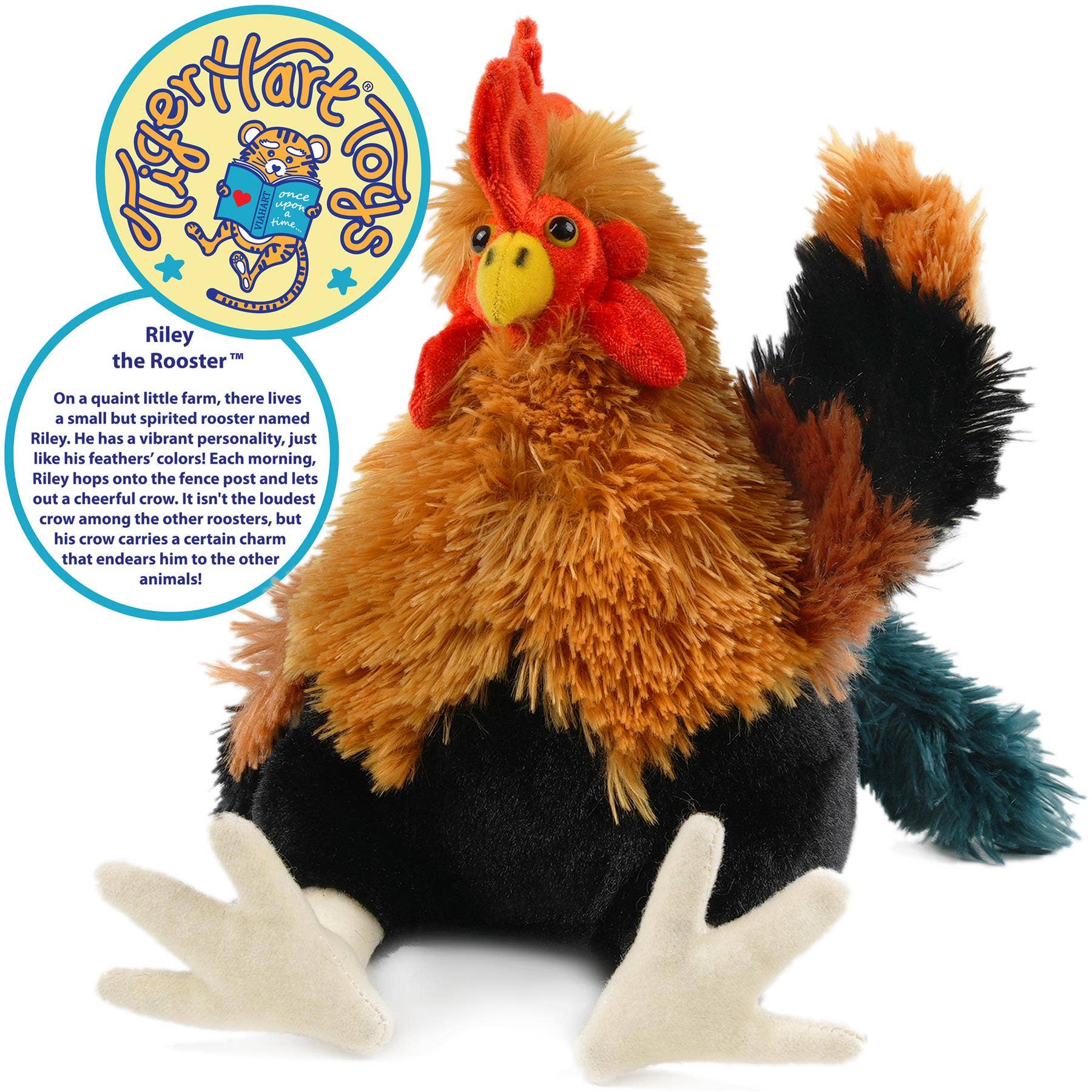 Riley The Rooster' Chicken Stuffed Animal Plush - 8" - Image 2