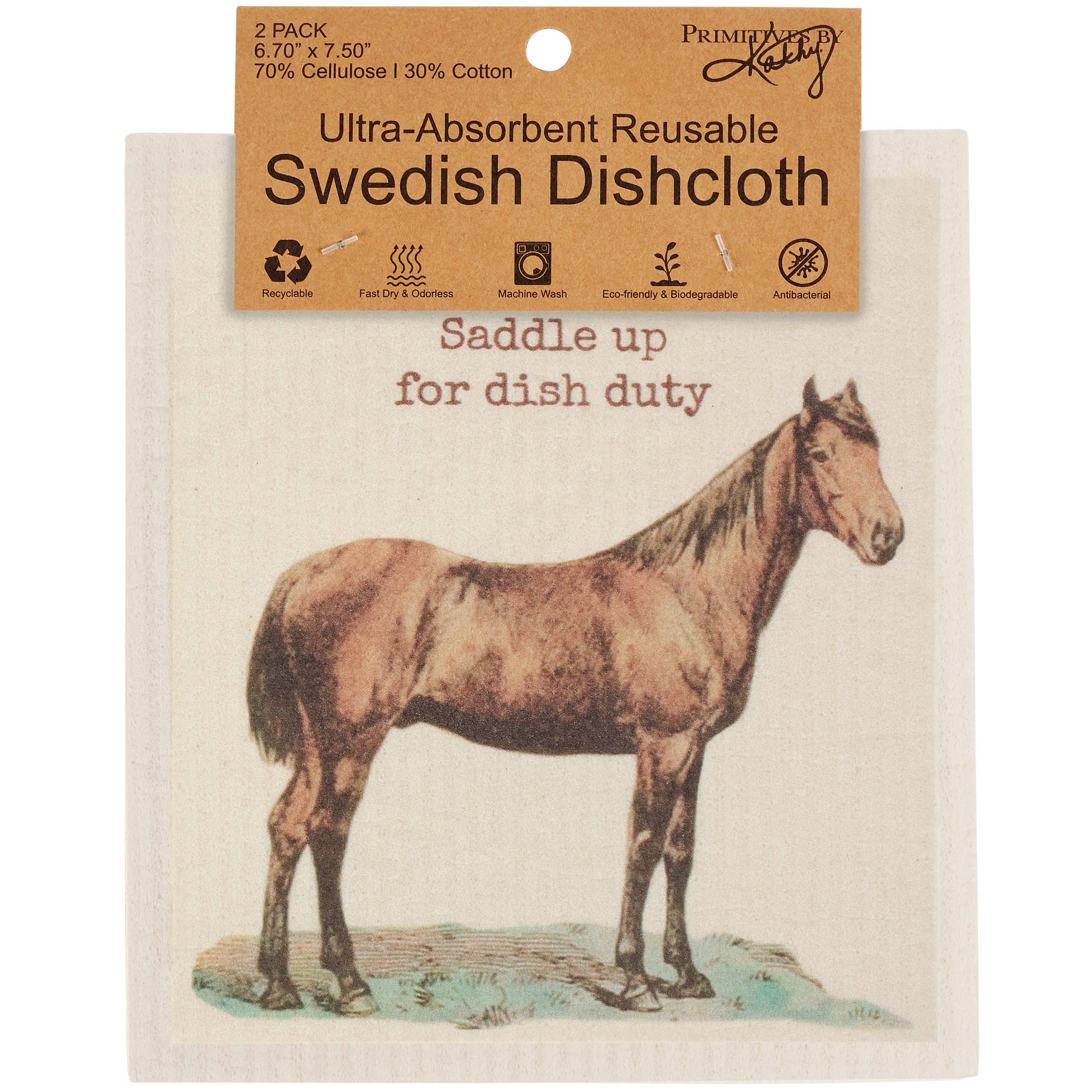 Saddle Up For Dish Duty' Swedish Cloth Set - Image 3