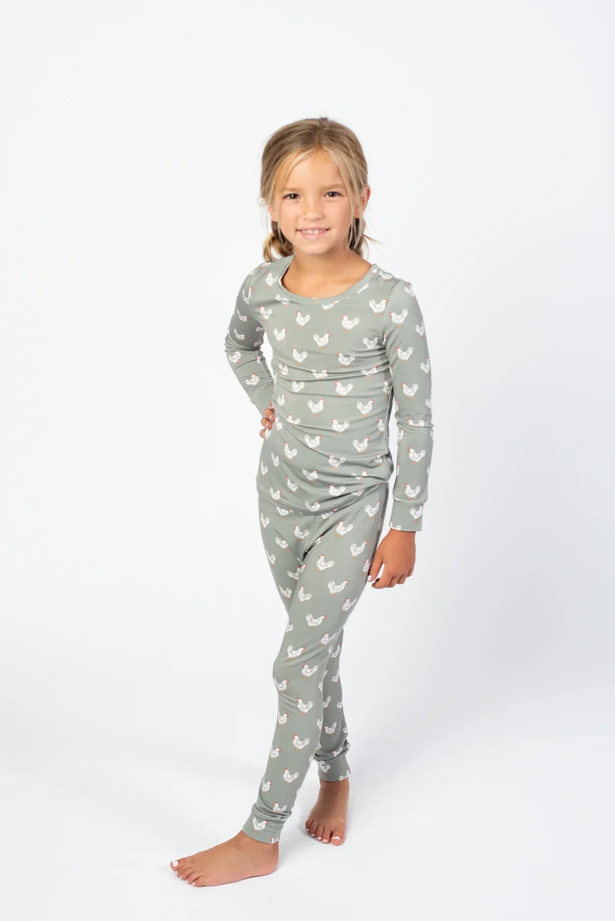 Sage Chickens Toddler/Youth Bamboo Pajama Set - Image 4