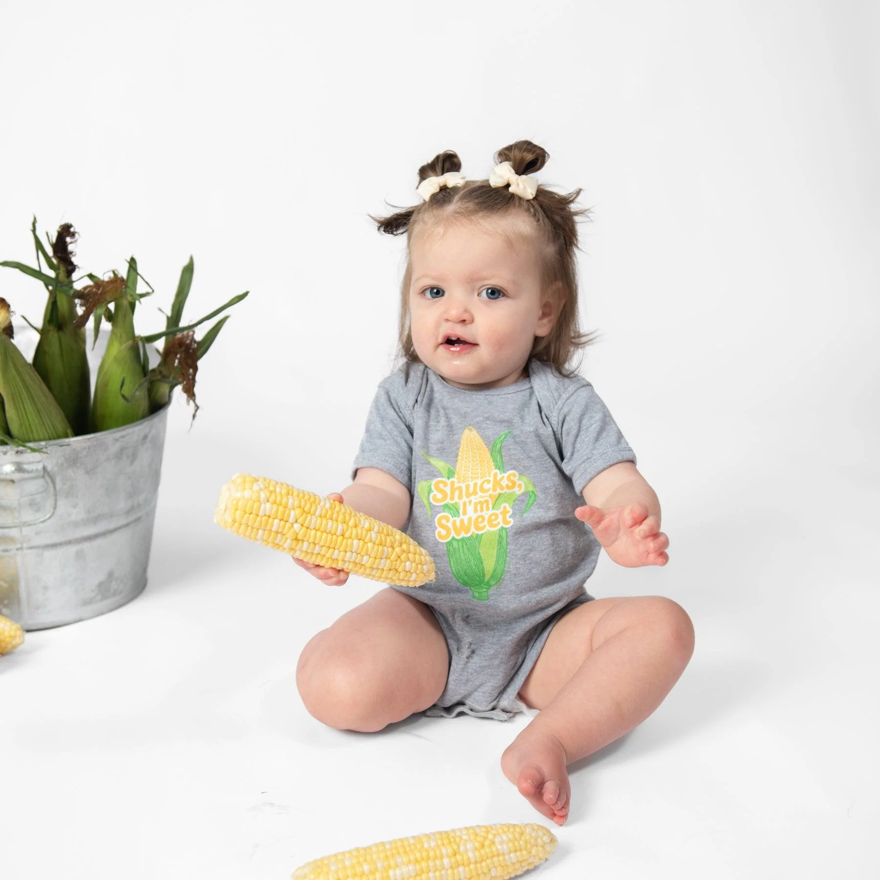 Shucks, I'm Sweet' Gray Onesie - Image 4