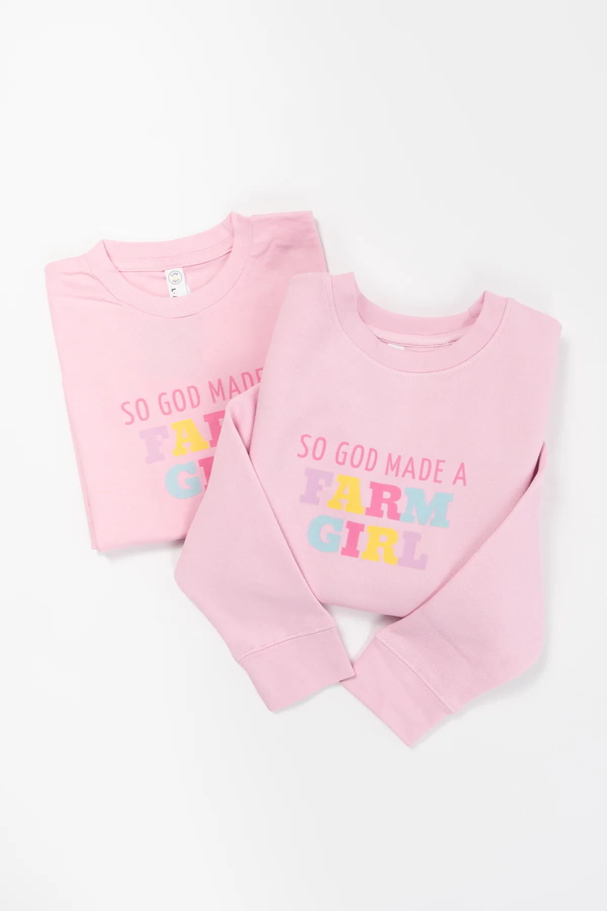 So God Made a Farm Girl' Toddler/Youth Pink Tee - Image 4