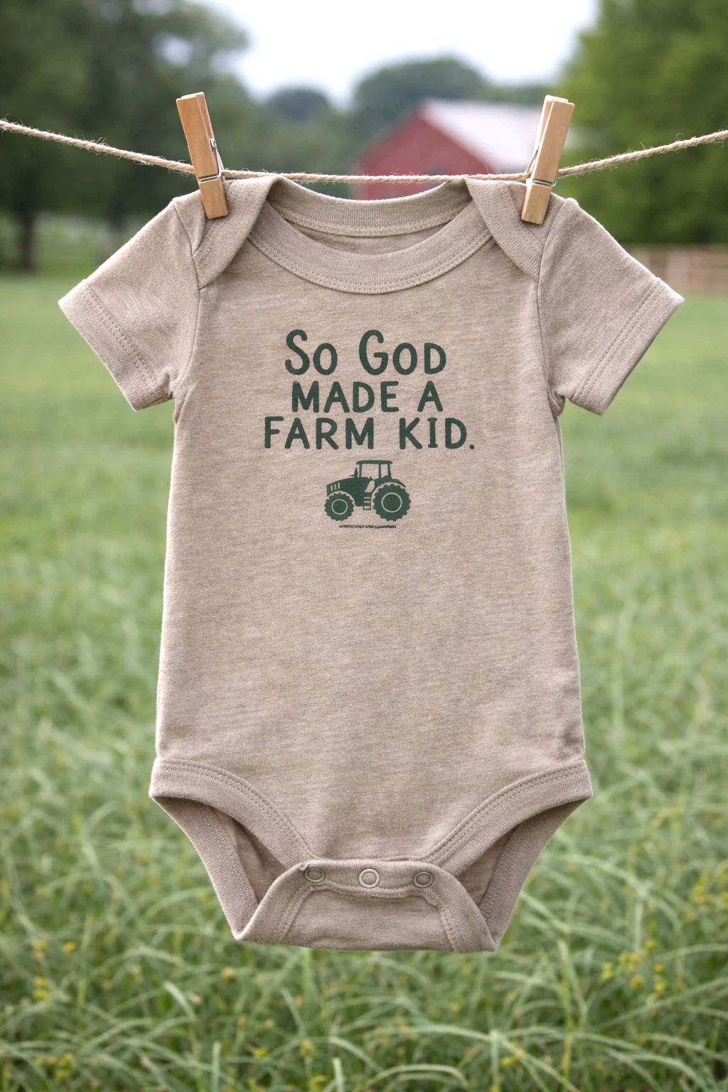 So God Made a Farm Kid' Tractor Onesie