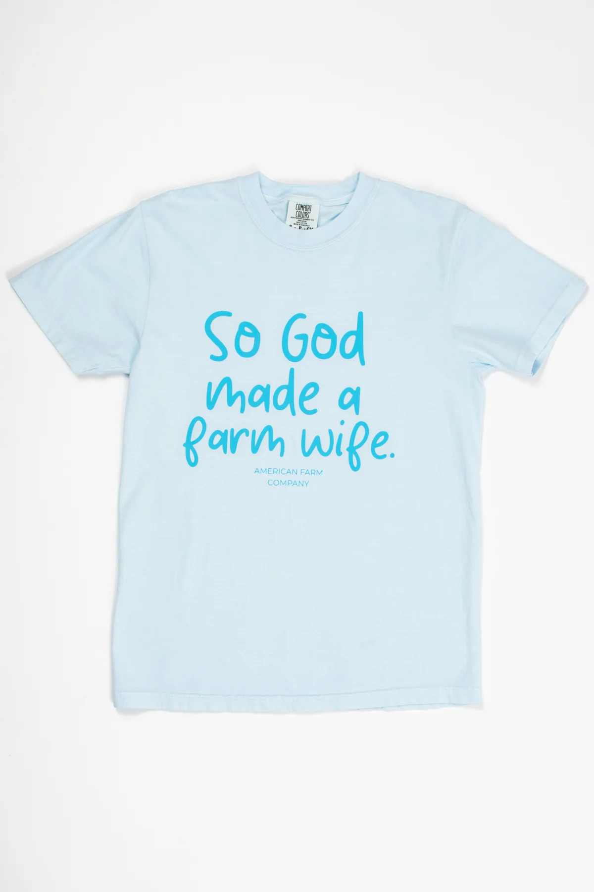 So God Made a Farm Wife' Blue Tee - Image 4