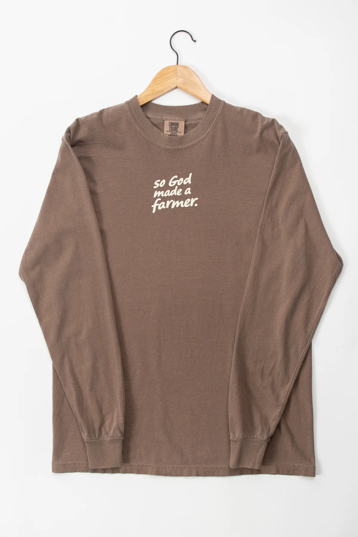 So God made a Farmer.' Brown Long Sleeve - Image 9