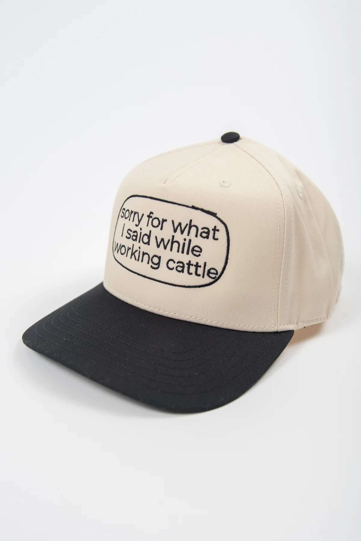 Sorry for what I said while working cattle' Embroidered Trucker Hat - Image 5