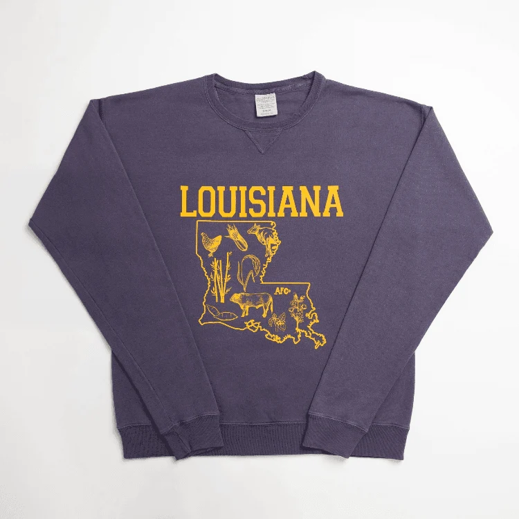 Louisiana - State Agriculture Purple Crewneck
