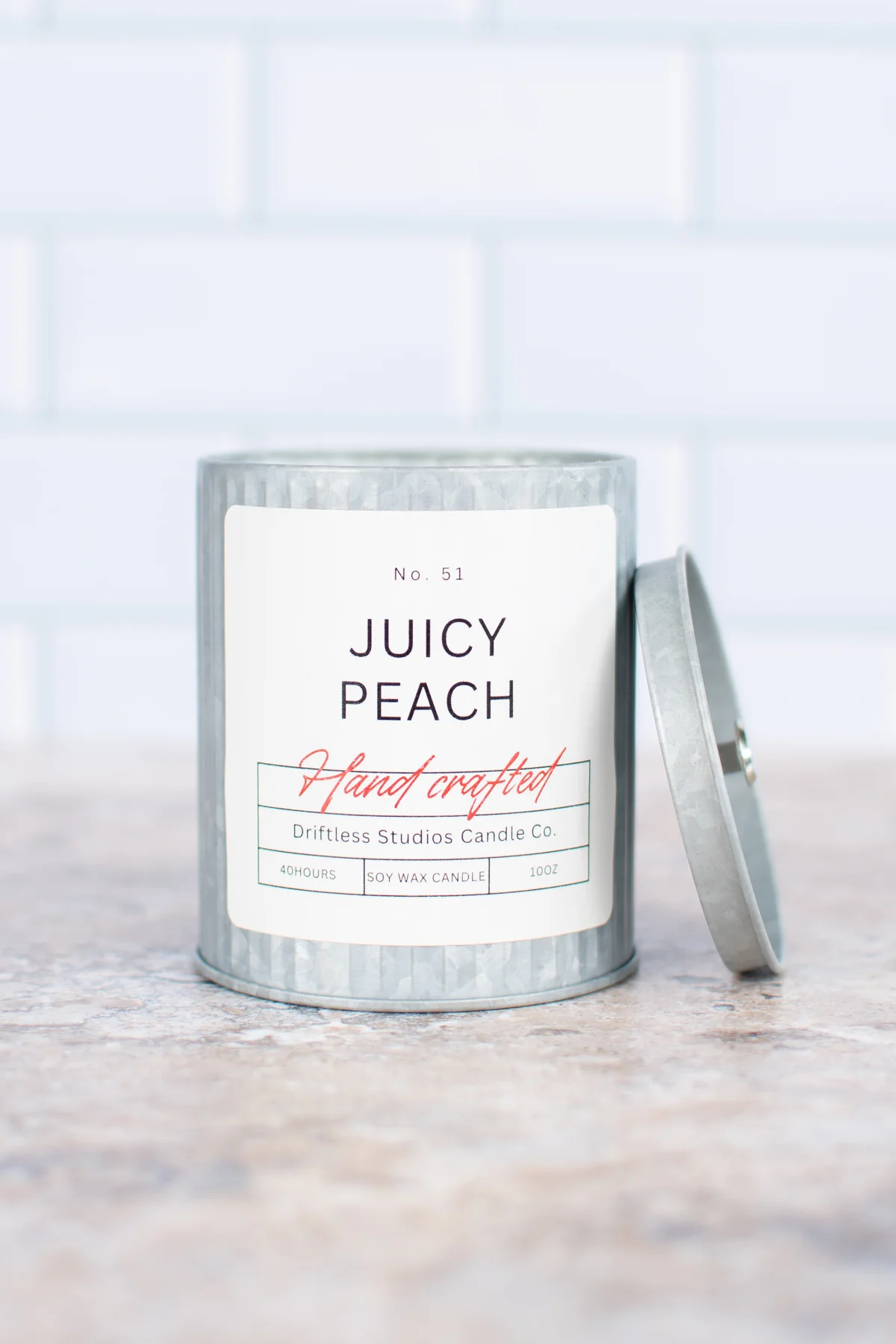 Summer Juicy Peach Farmhouse Tin Candle - Image 2