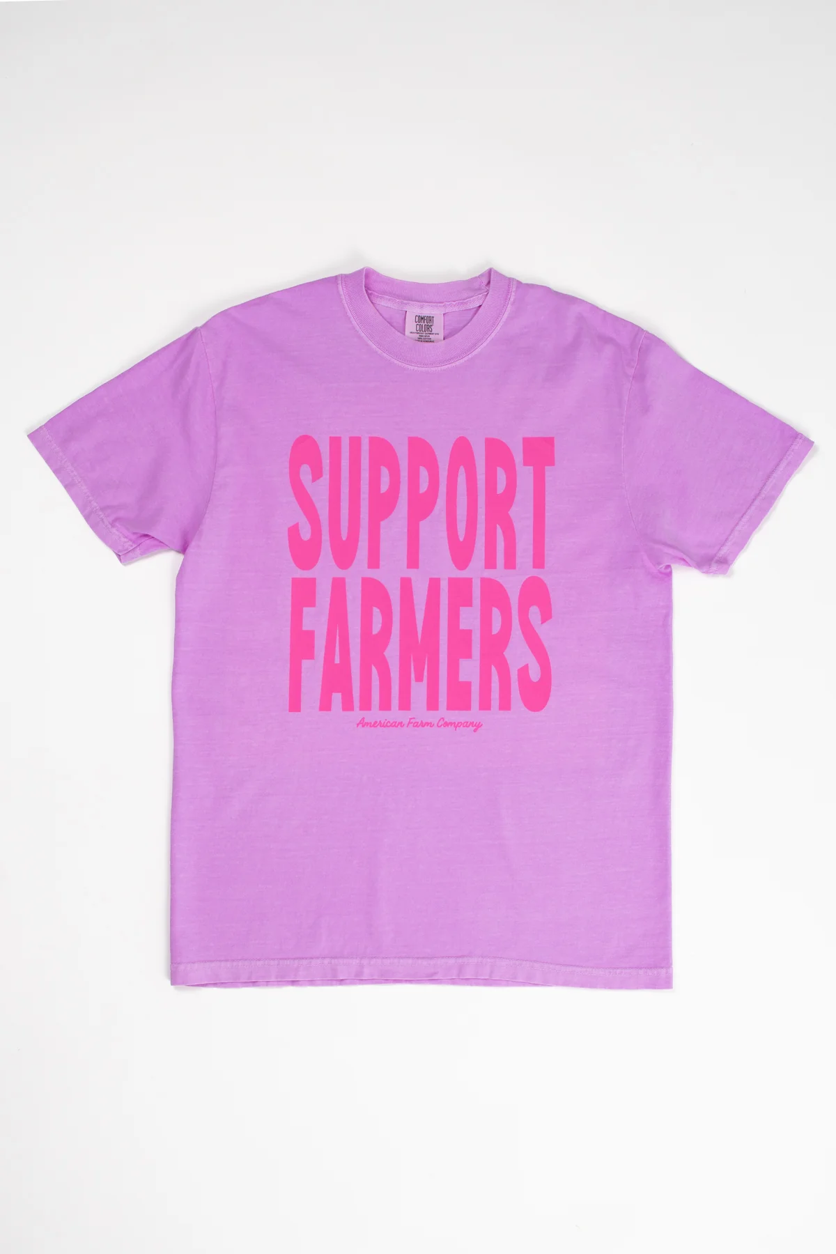 Support Farmers' Neon Purple Tee