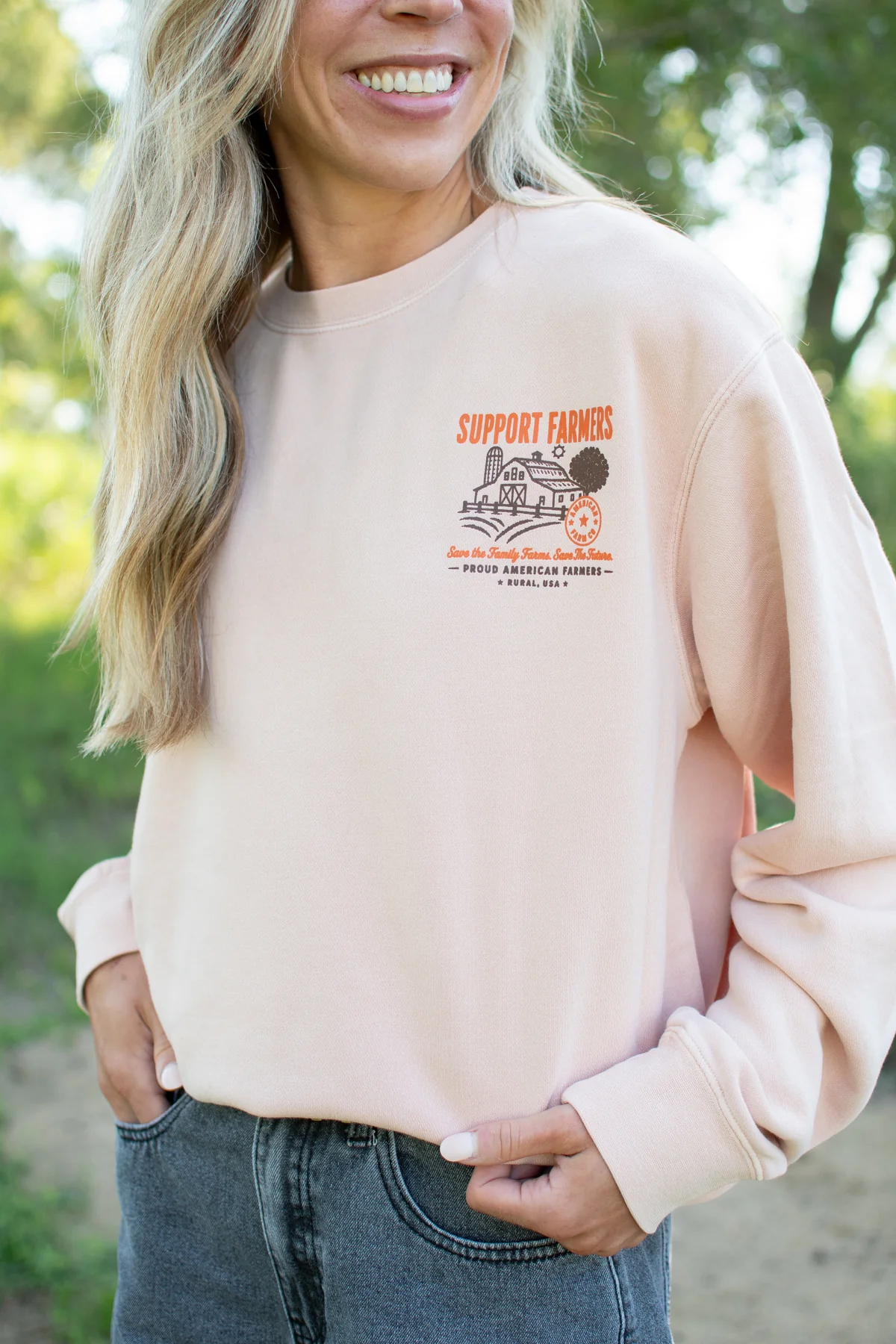 'Support Farmers - Save the Family Farms' Crewneck - Image 3