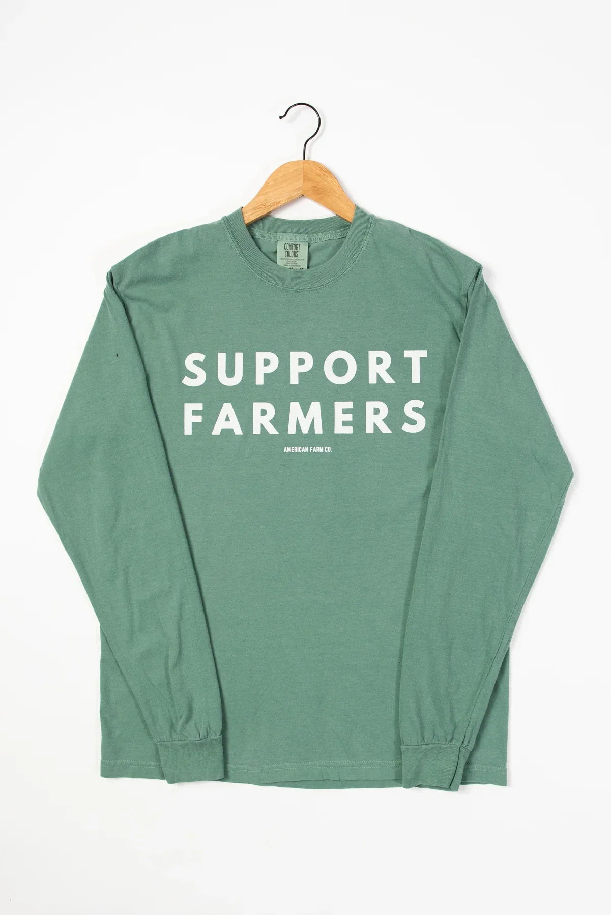 Support Farmers' Washed Green Long Sleeve - Image 3