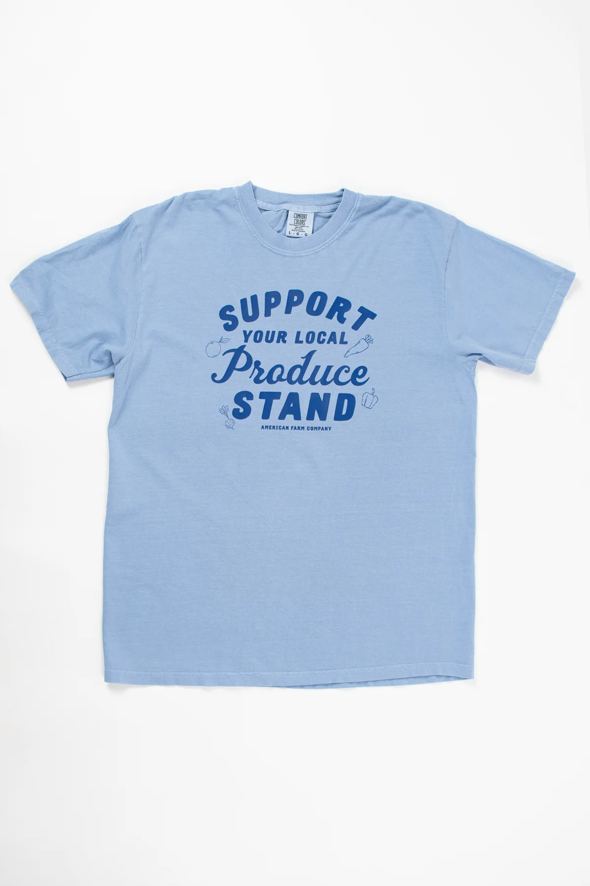 Support Your Local Produce Stand' Blue Tee - Image 4