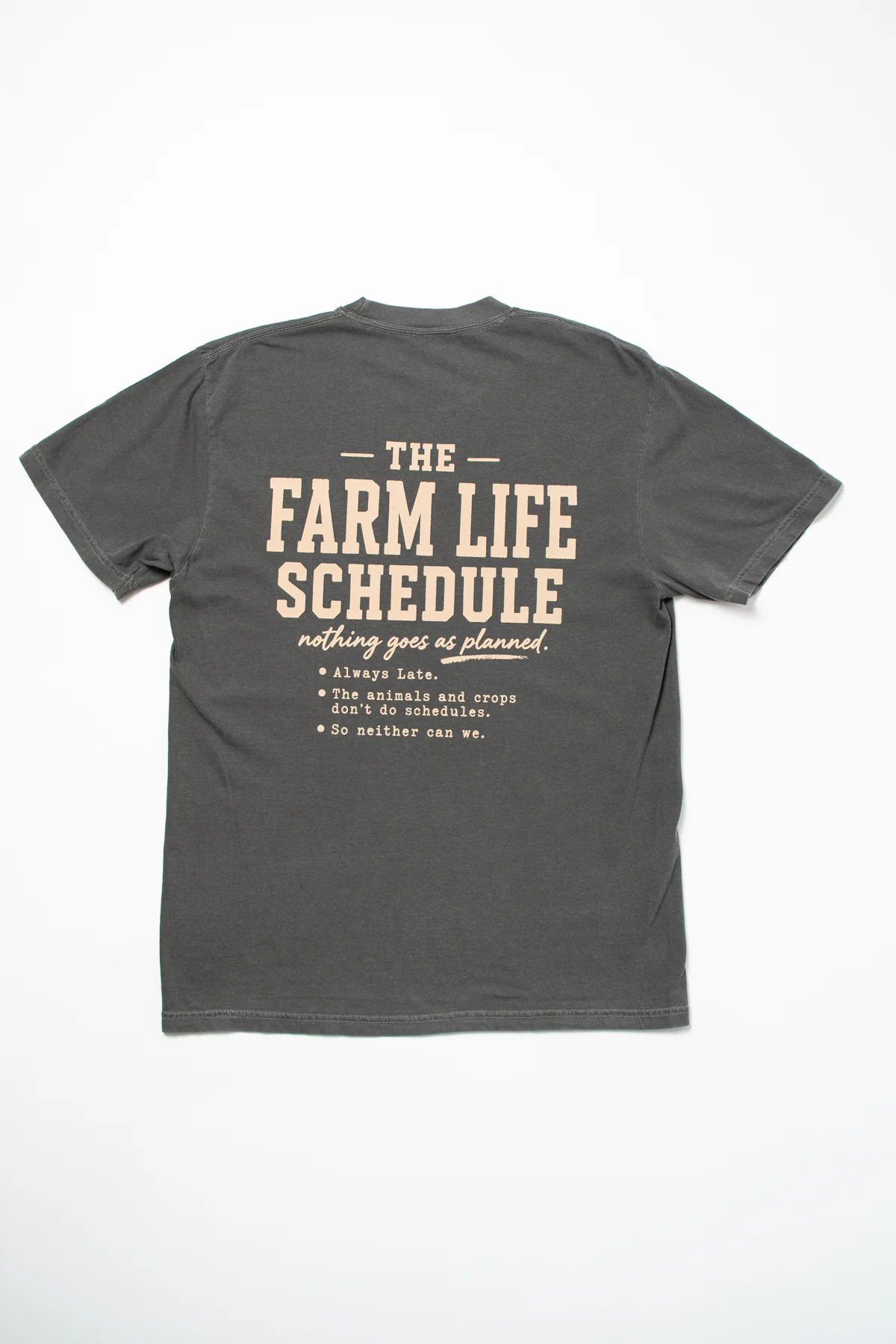 'The Farm Life Schedule' Charcoal Tee - Image 3