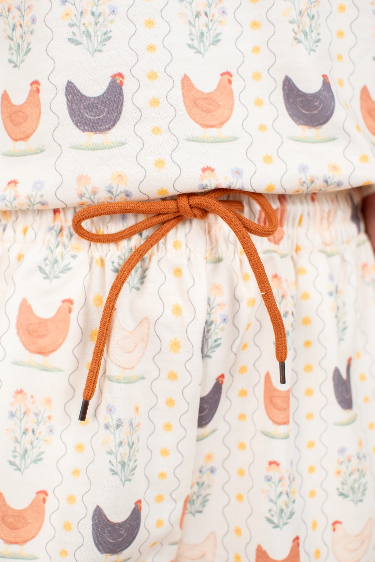 Vintage Chicken Floral Adult 2-Piece Short Lounge Set - Image 9