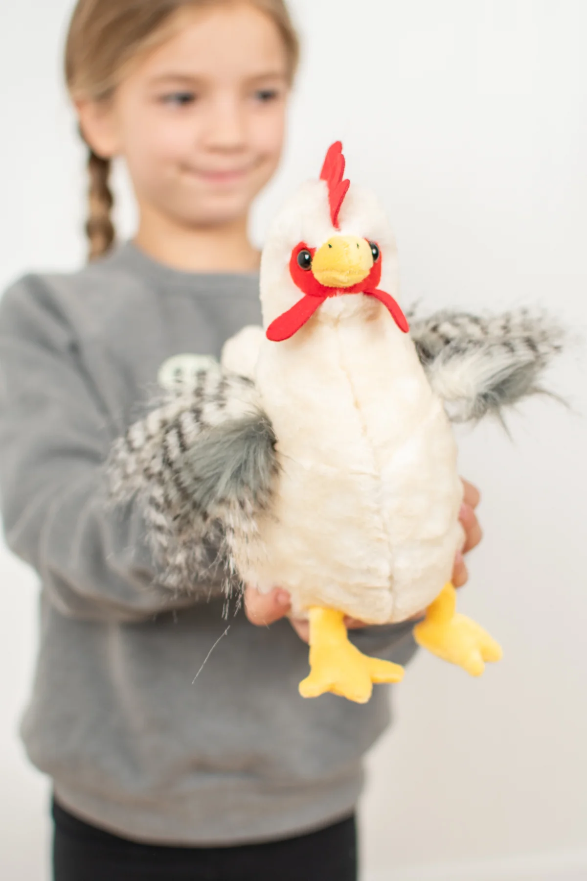 White Chicken Stuffed Animal Plush - 9" - Image 5